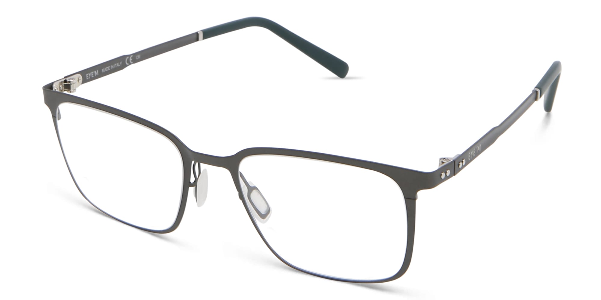 Shop EYE'M Rectangle Eyeglasses in Gunmetal online.