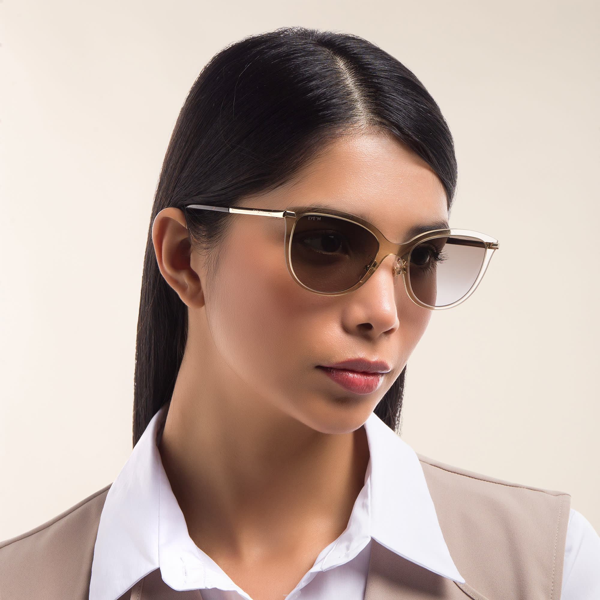 تسوق نظارة شمسية بإطار كات آي EYE'M بلون Brown أونلاين.