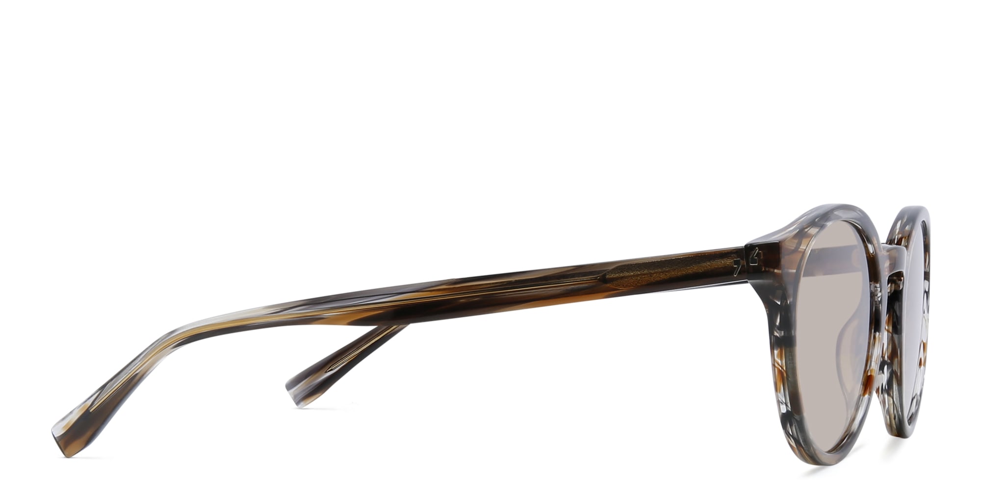 Shop EYE'M Round Sunglasses in Brown online.