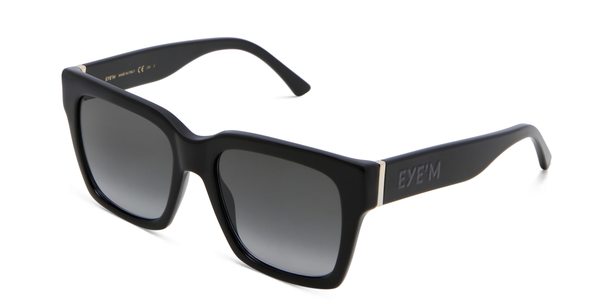 Shop EYE'M Square Sunglasses in Black online.