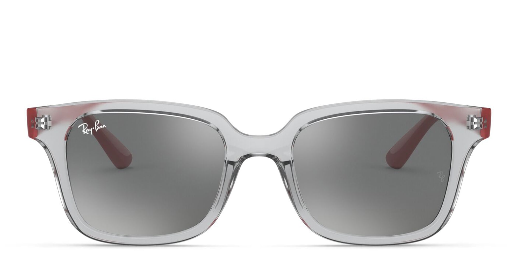 Shop Ray-Ban Junior Kids Square Sunglasses in Transparent Grey online.