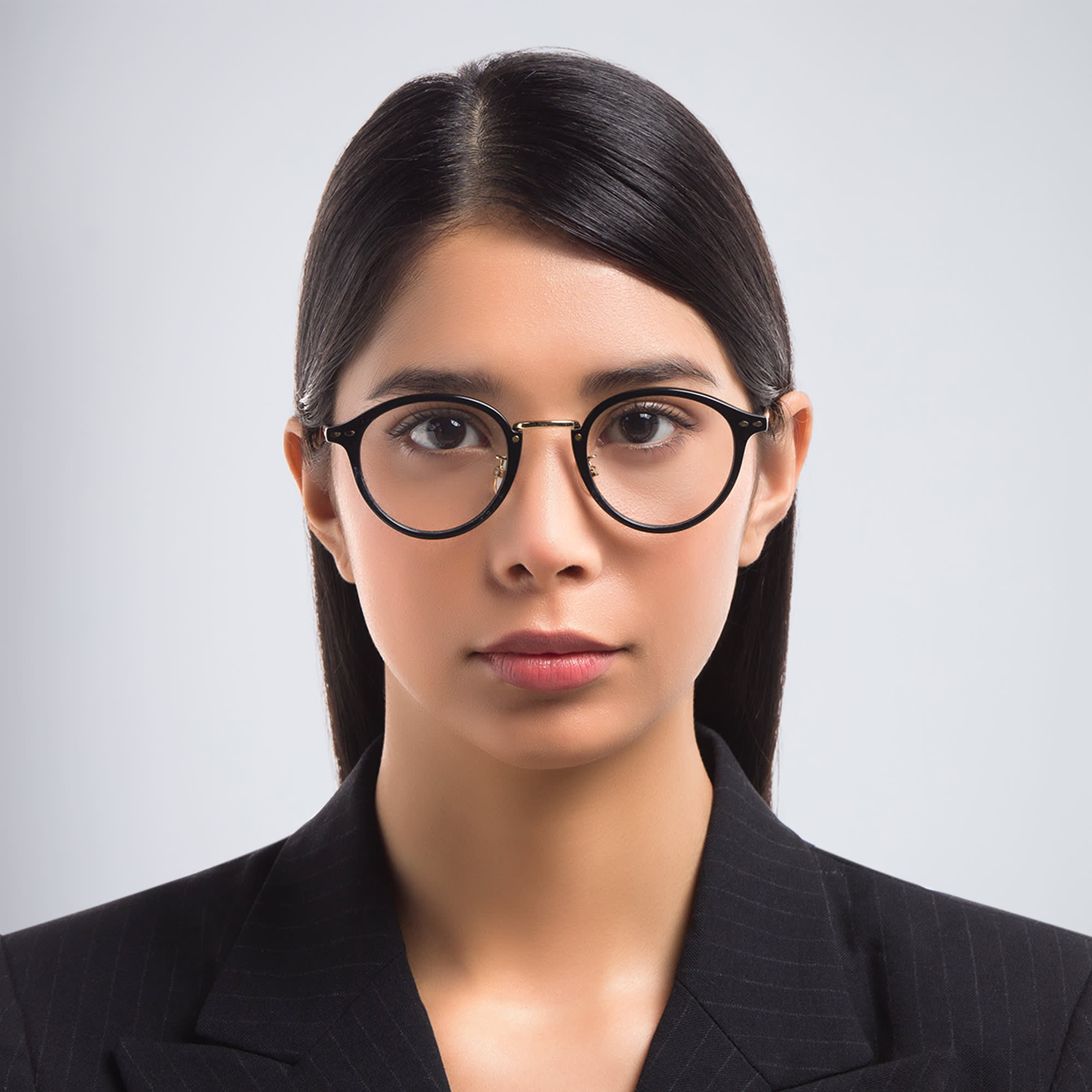 Shop ISABEL MARANT Round Eyeglasses in Black Gold online.