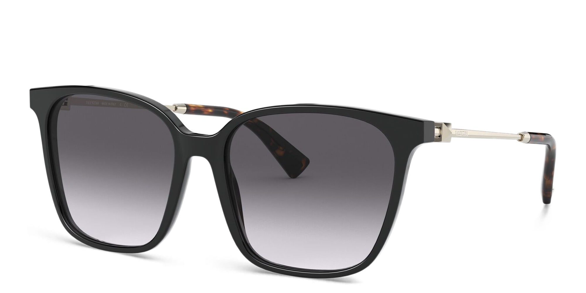 Shop VALENTINO Square Sunglasses in Black online.