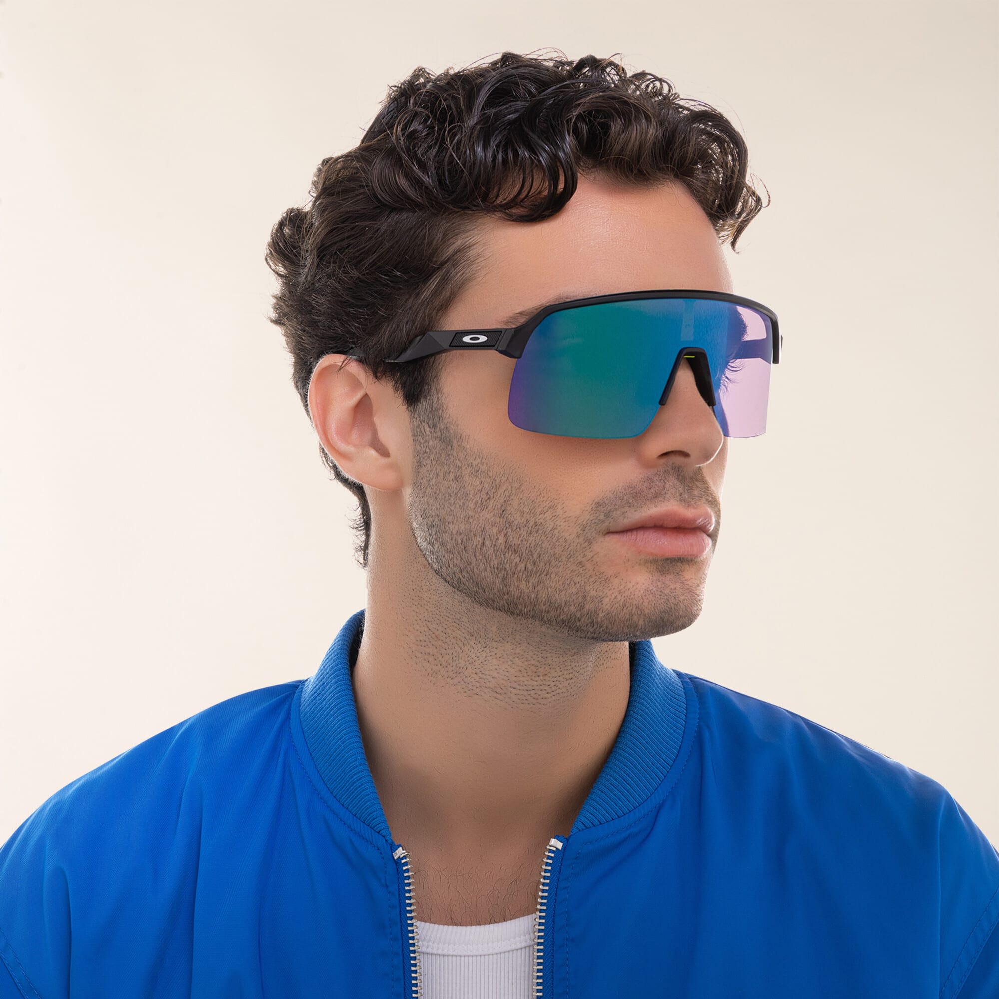 Shop Oakley Sutro Lite Half-Rim Rectangle Sunglasses in Black online.