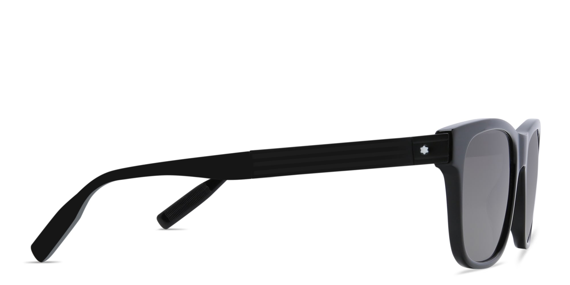 Shop MONTBLANC Rectangle Sunglasses in Black online.