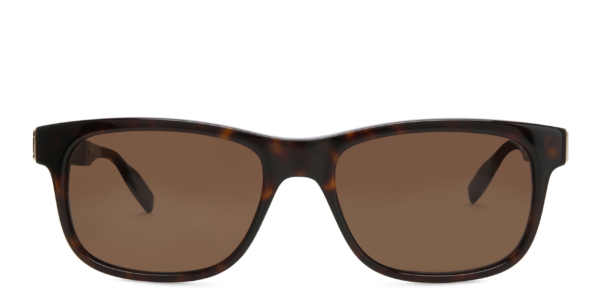 Shop MONTBLANC Rectangle Sunglasses in Havana online.