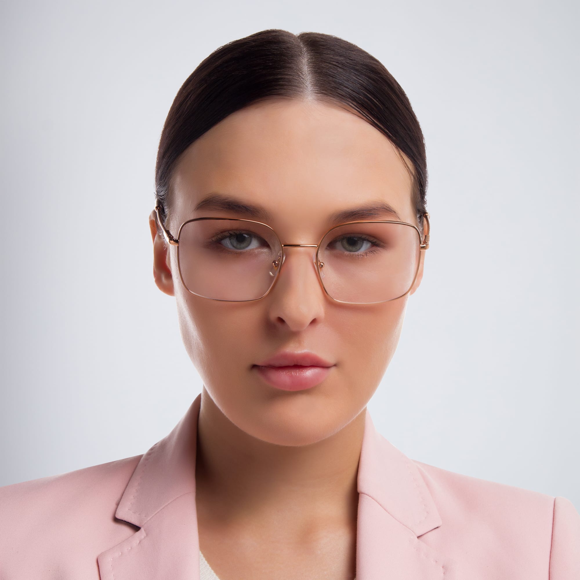 تسوق نظارة طبية بإطار مربع واسع ميو ميو بلون Pink Gold أونلاين.