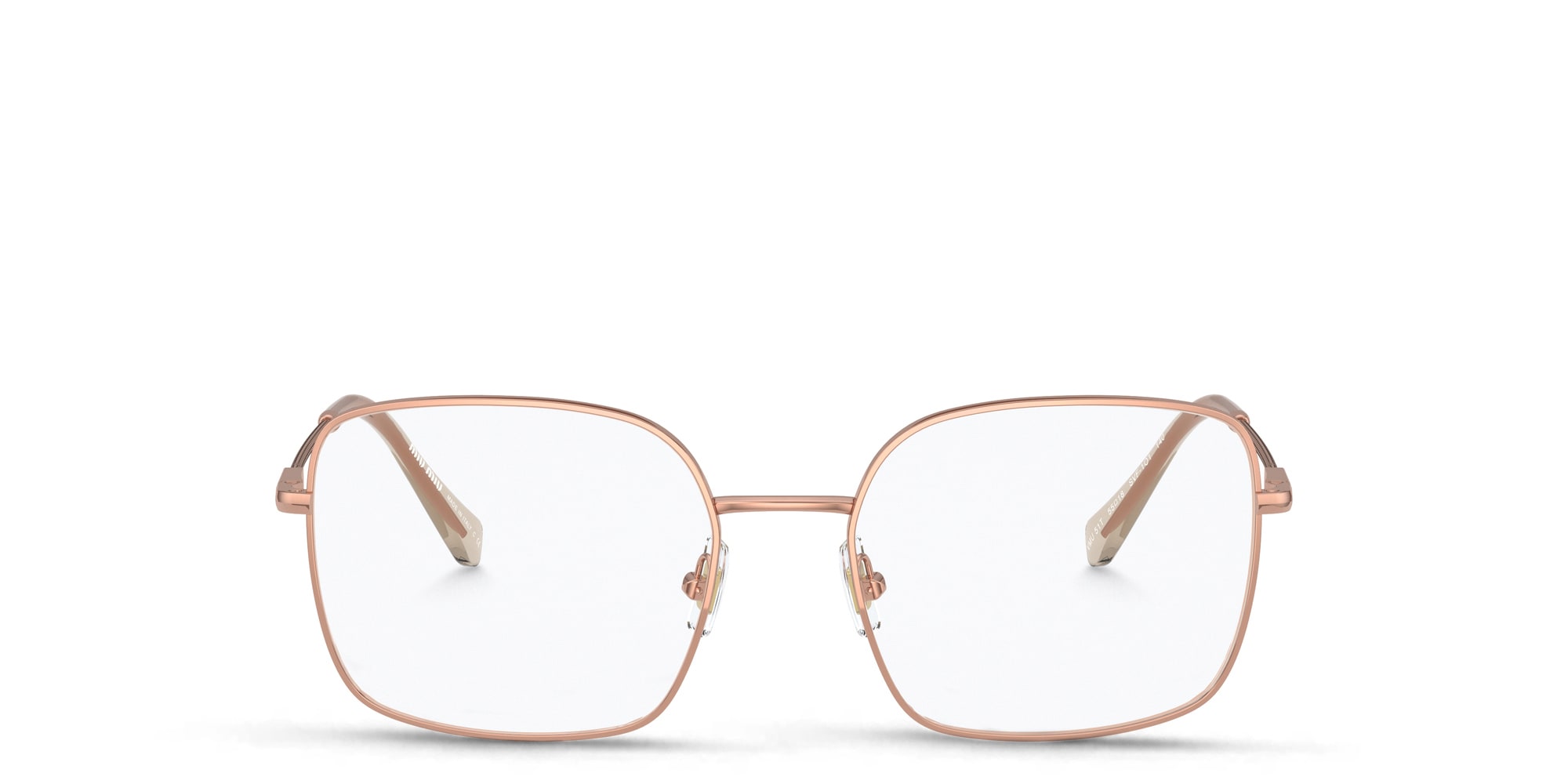 تسوق نظارة طبية بإطار مربع واسع ميو ميو بلون Pink Gold أونلاين.