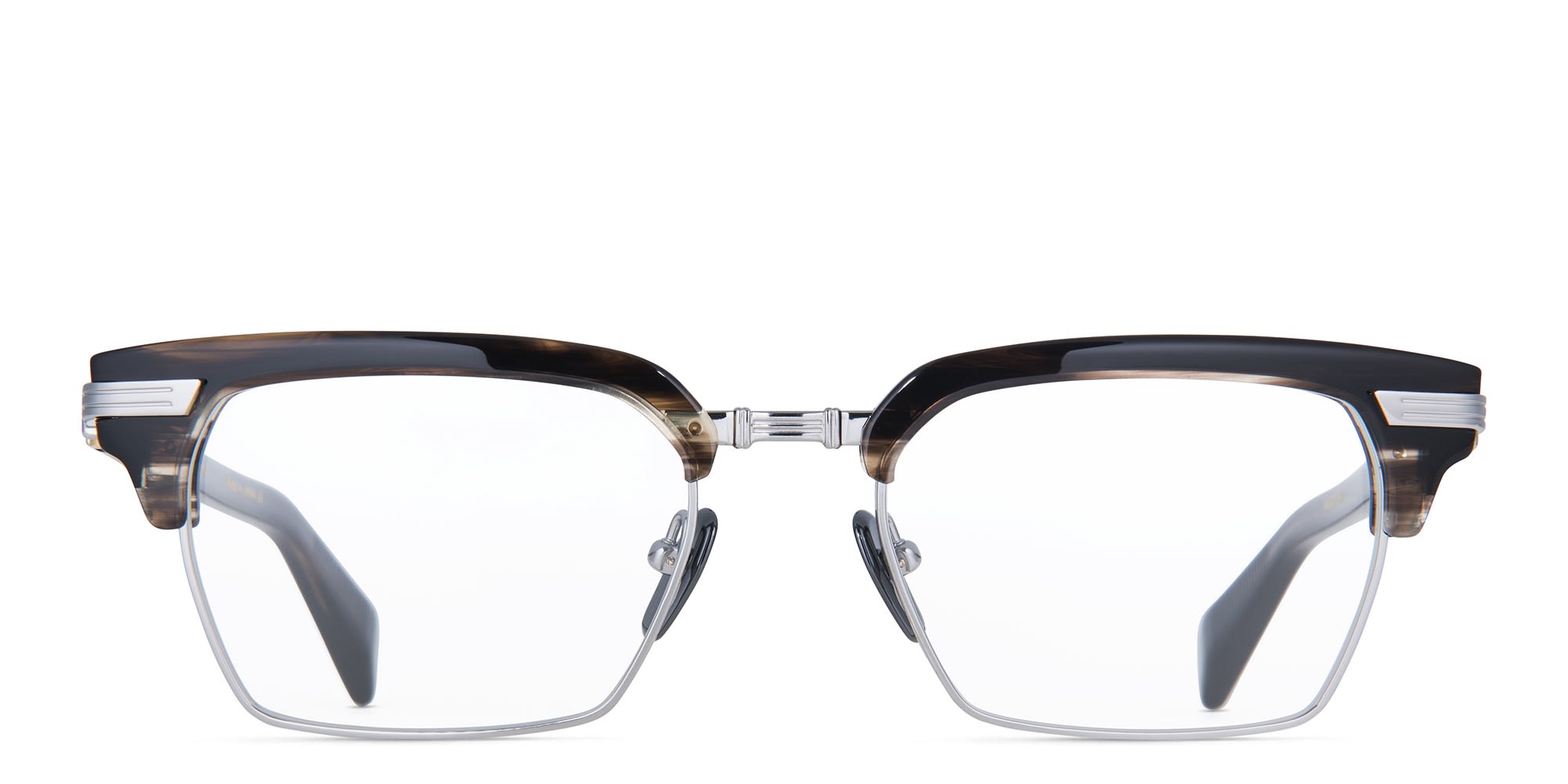 Shop BALMAIN Legion II Unisex Square Eyeglasses in Brown online.