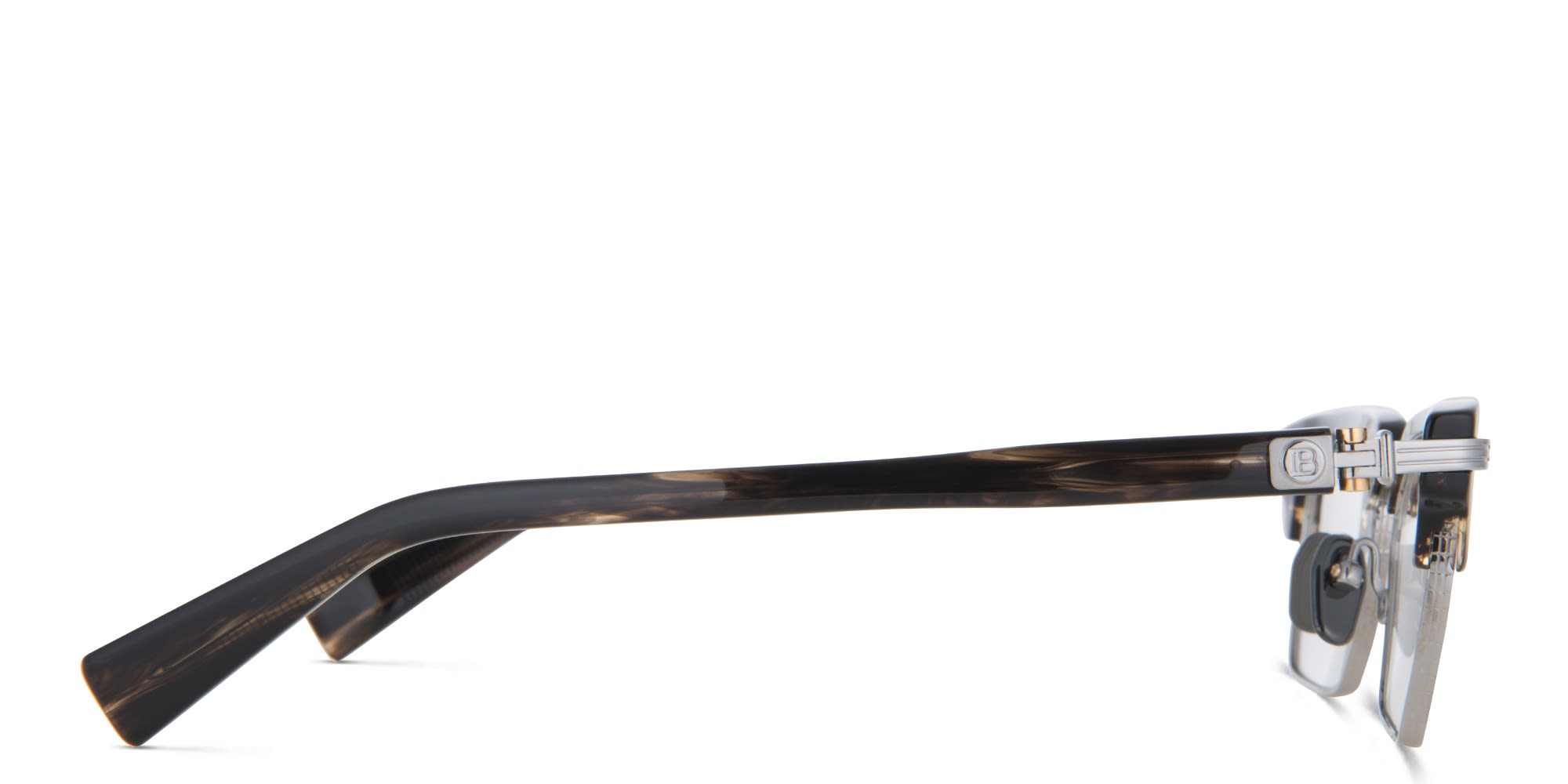 Shop BALMAIN Legion II Unisex Square Eyeglasses in Brown online.