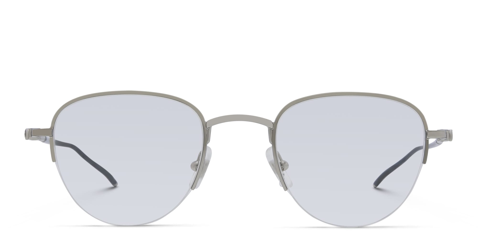 تسوق نظارة طبية دائرية بنصف إطار مونت بلانك بلون فضي أونلاين.