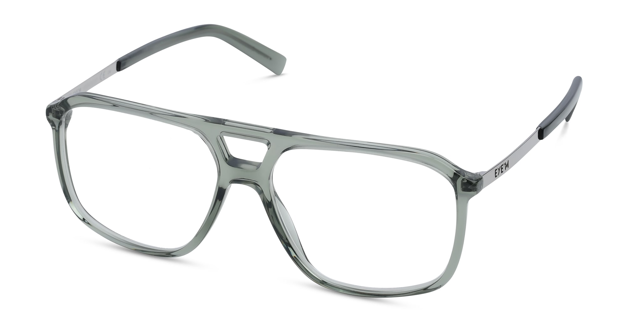 Shop EYE'M Wide Aviator Eyeglasses in Green online.