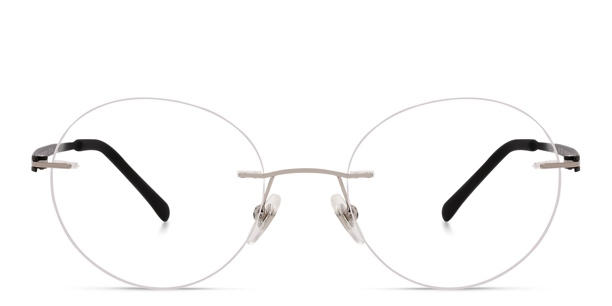 Shop EYE'M Rimless Round Eyeglasses in Silver online.