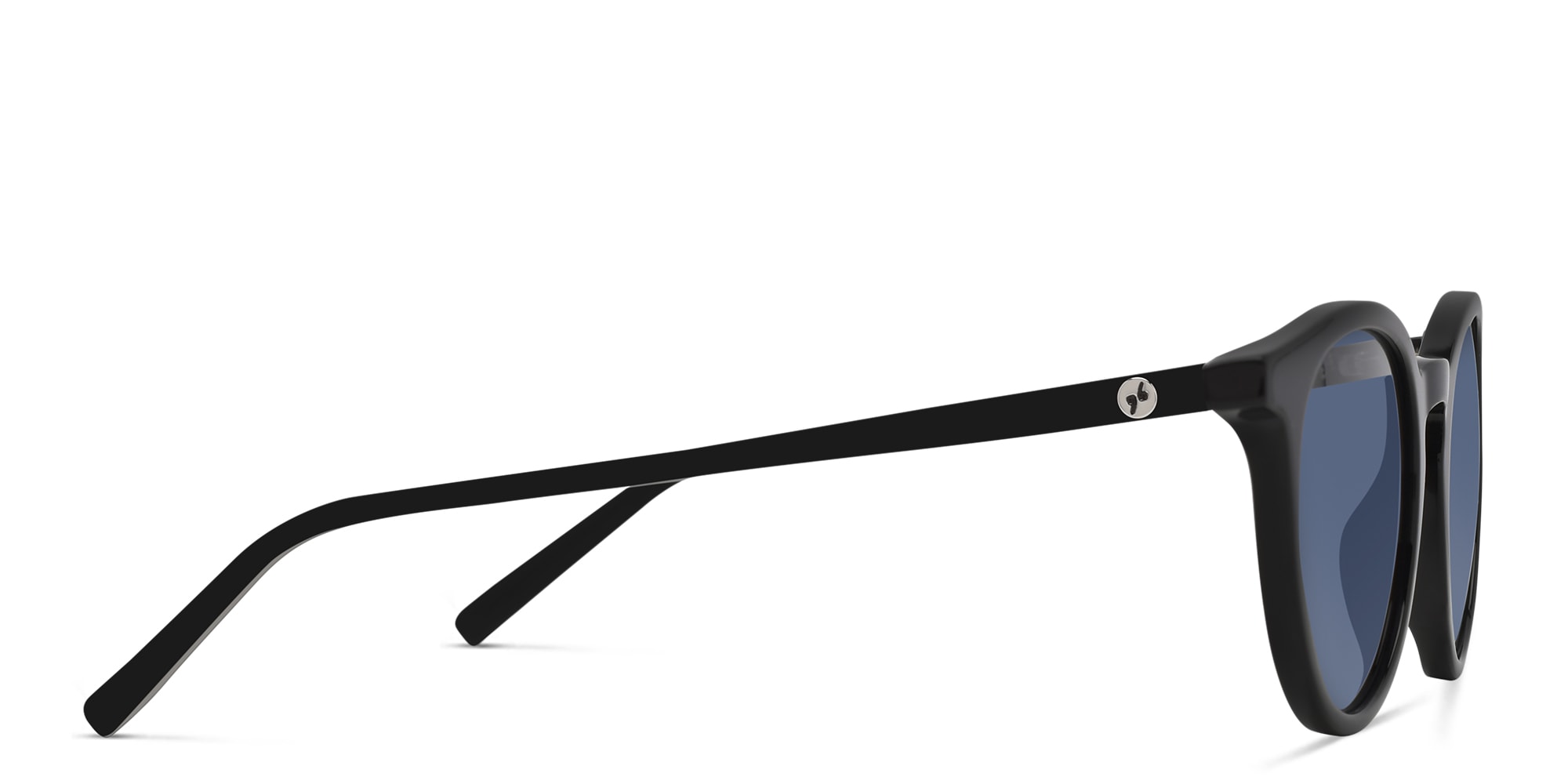 Shop EYE'M Round Sunglasses in Black online.