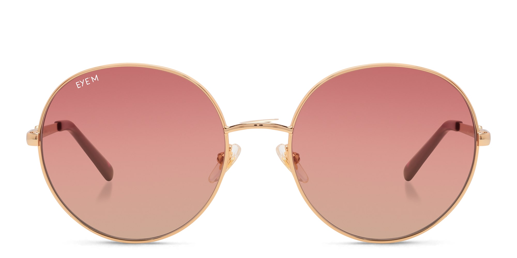 Shop EYE'M Round Sunglasses in Gold online.