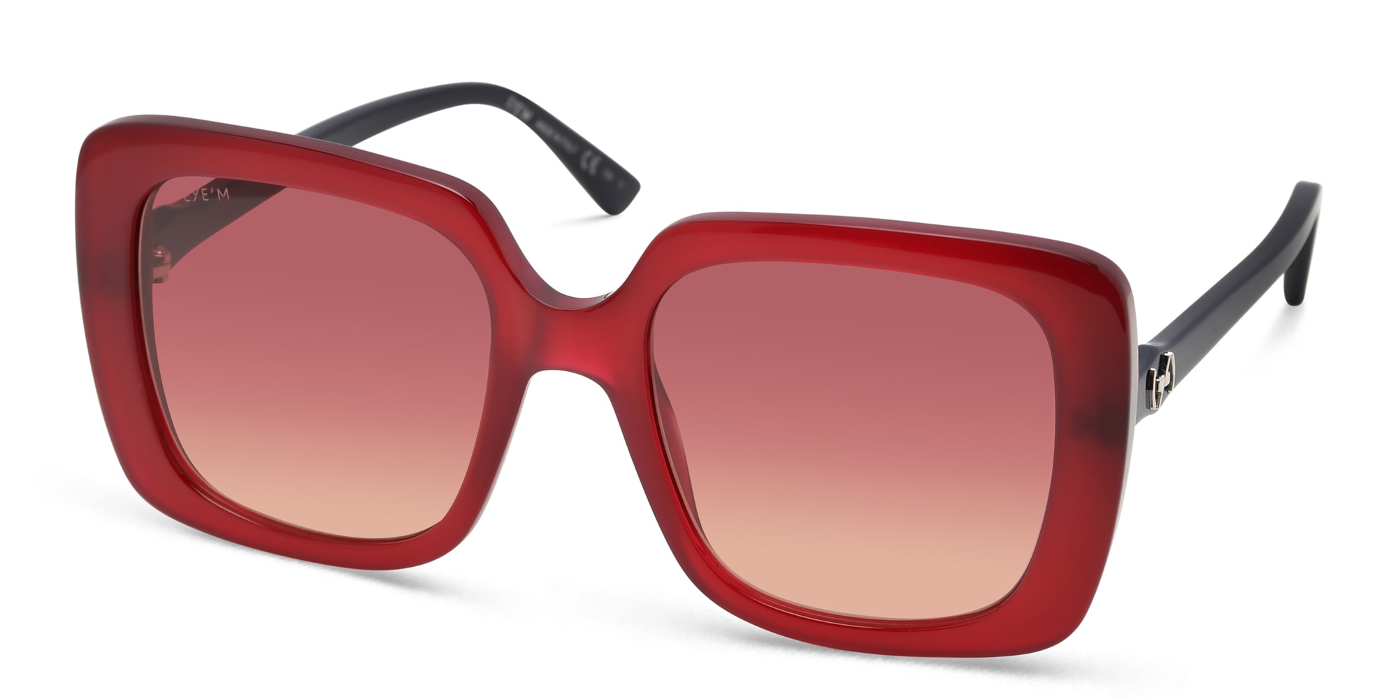 Shop EYE'M Square Sunglasses in Red online.