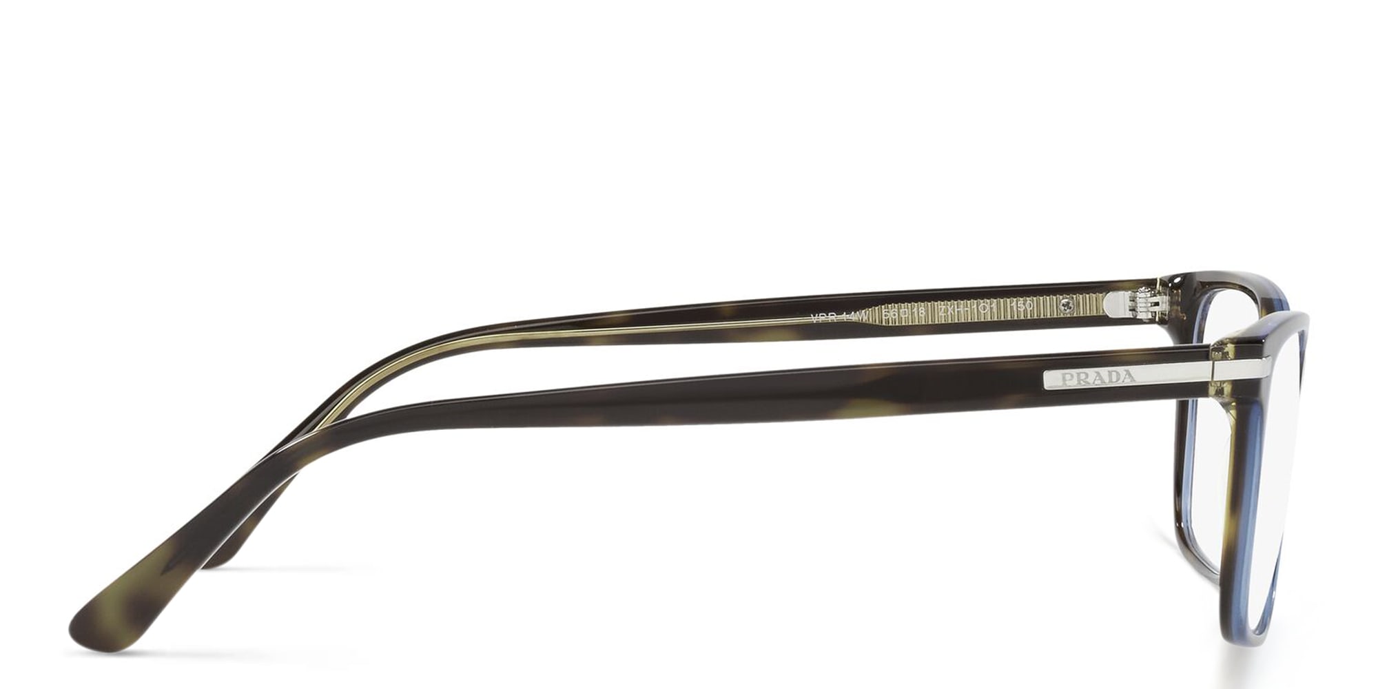 Shop PRADA Wide Rectangle Eyeglasses in Turquoise Tortoise online.