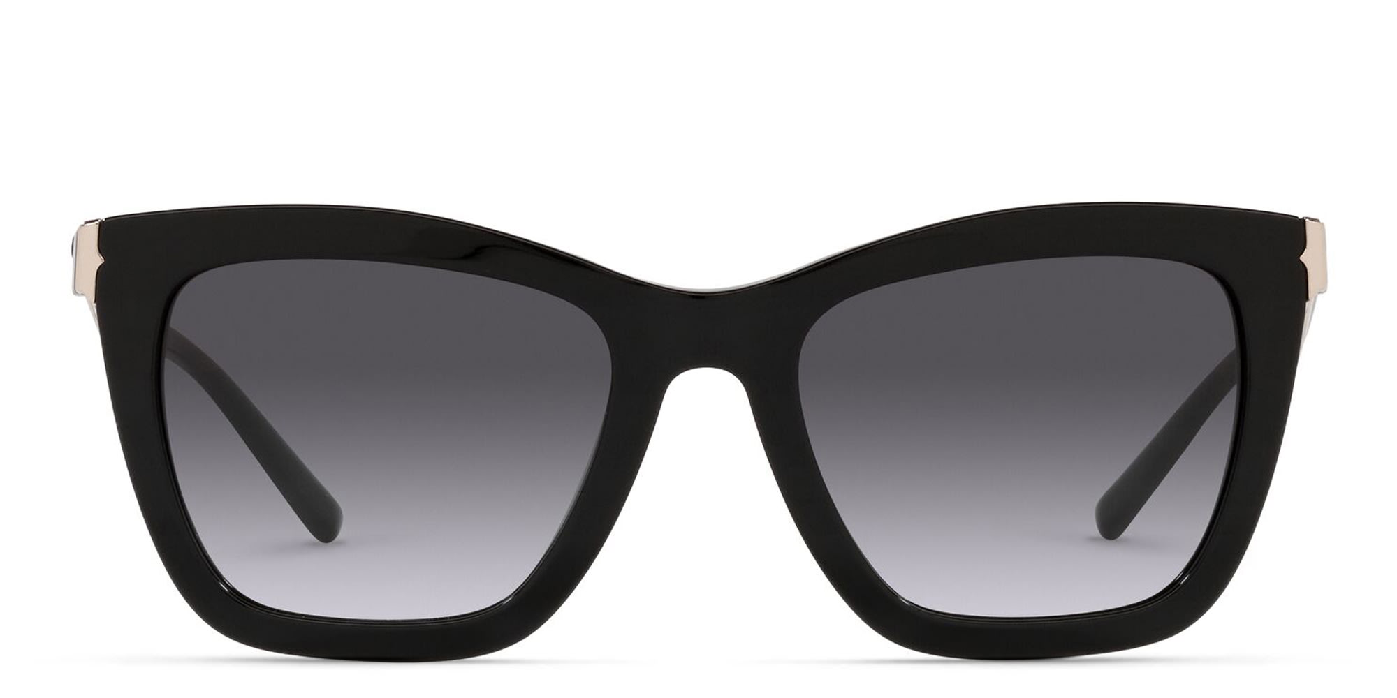 Shop BVLGARI Rectangle Sunglasses in Black online.