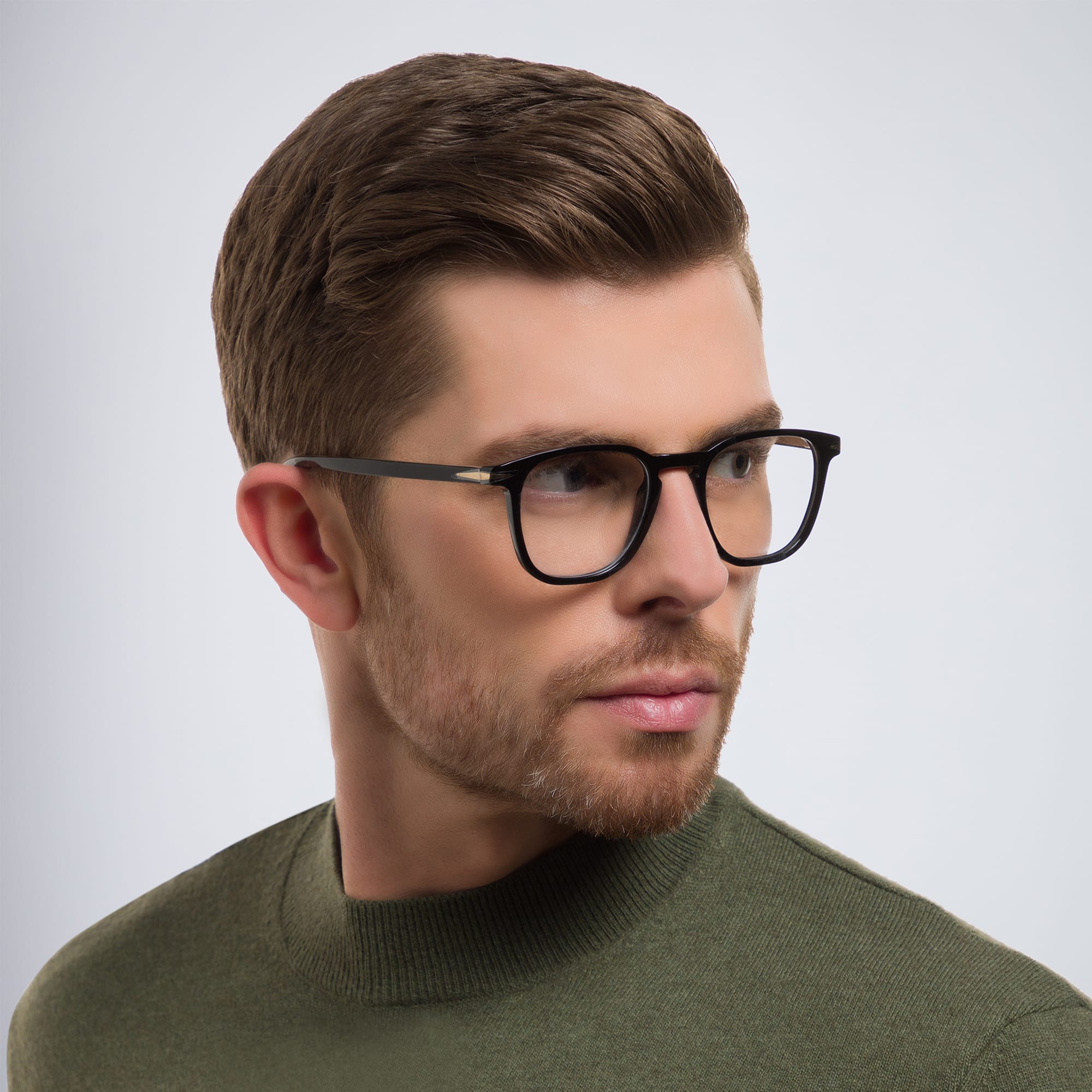 Shop DAVID BECKHAM Square Eyeglasses in Black online.