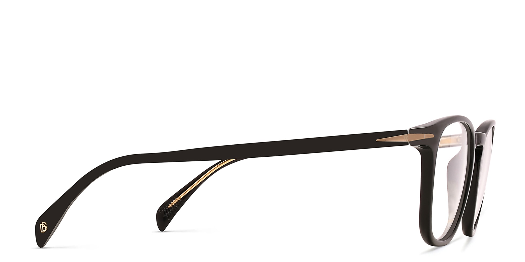 Shop DAVID BECKHAM Square Eyeglasses in Black online.