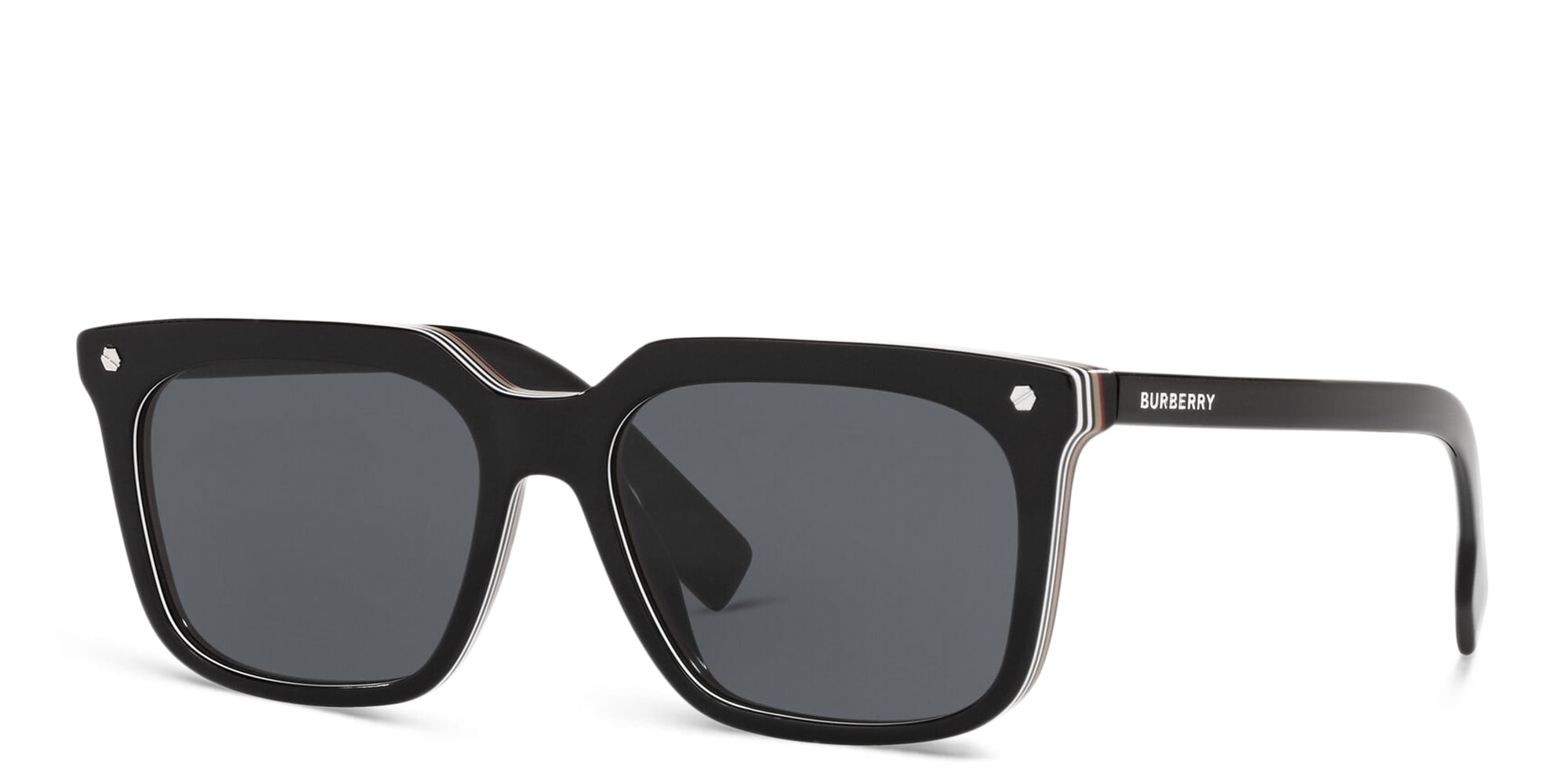 Shop BURBERRY Square Sunglasses in Black online.