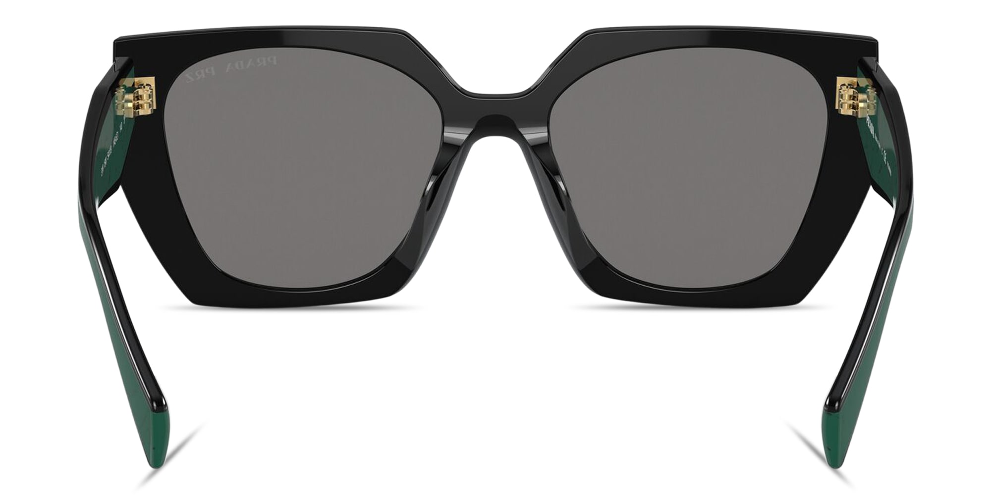 Shop PRADA Logo Signature Rectangle Sunglasses in Black online.