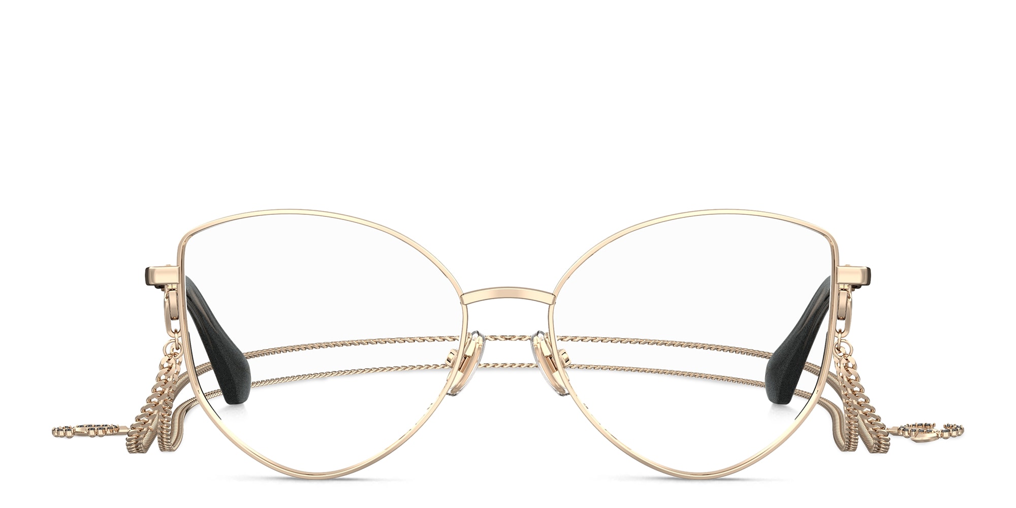Shop JIMMY CHOO Butterfly Eyeglasses in Rose Gold online.