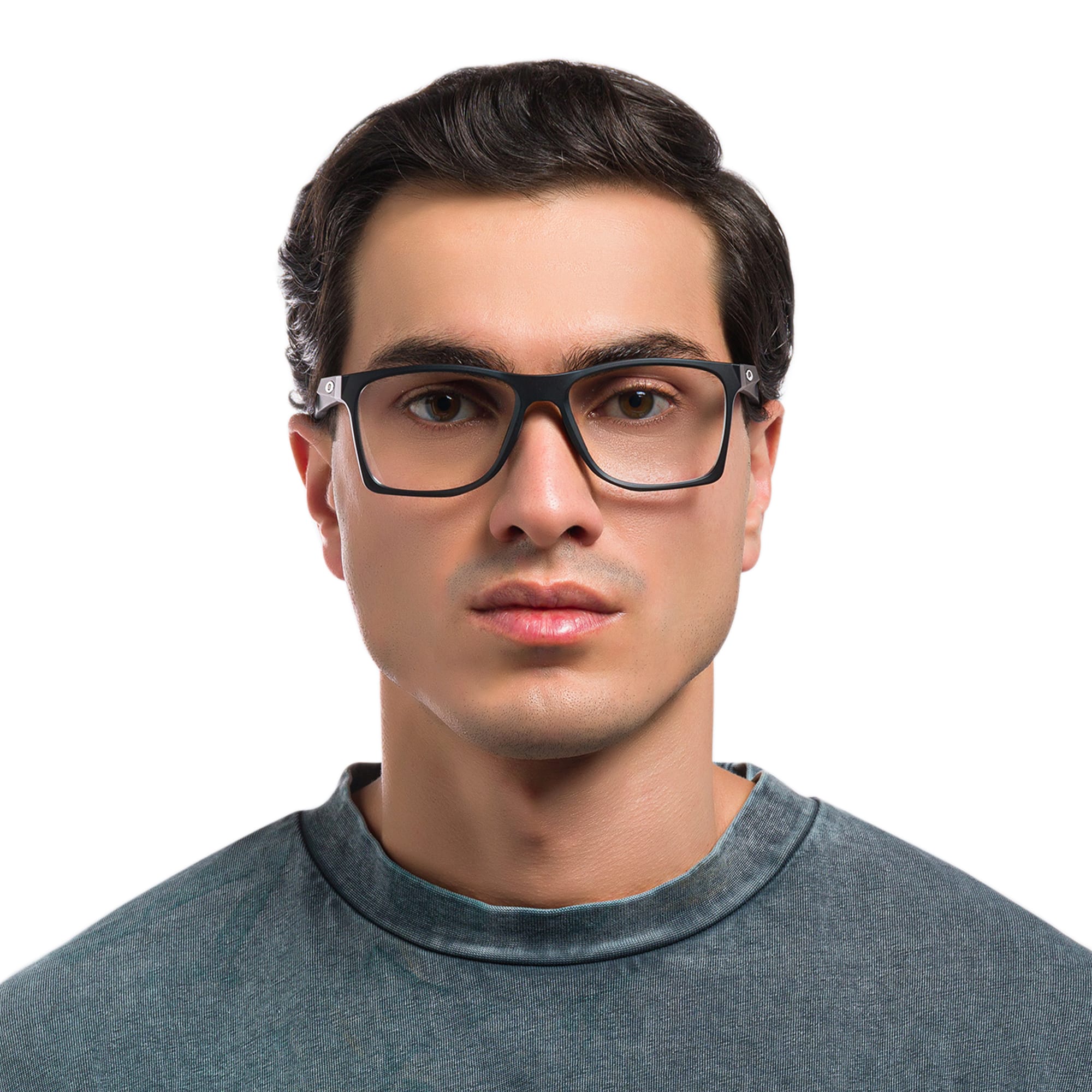 تسوق نظارات طبية أكتيڤيت بإطار مربّع واسع اوكلي بلون Satin Black أونلاين.