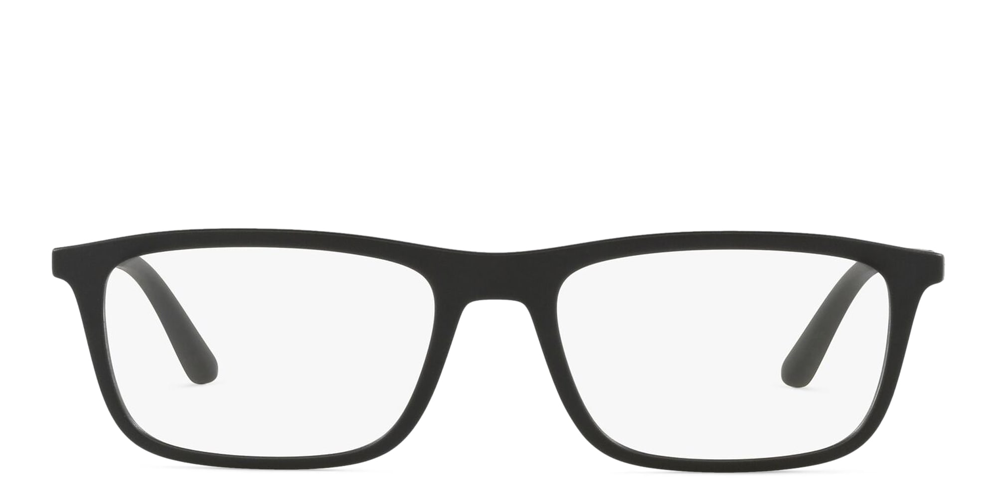 Shop Emporio Armani Rectangle Eyeglasses in Matte Black online.