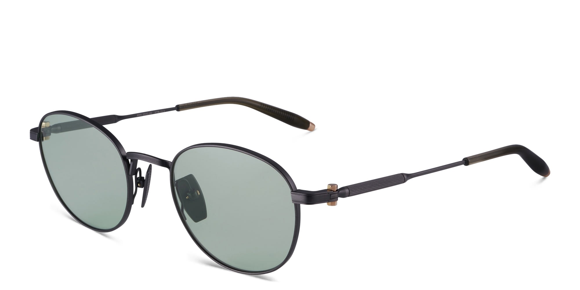 Shop AKONI Pioneer Unisex Round Eyeglasses in Grey online.