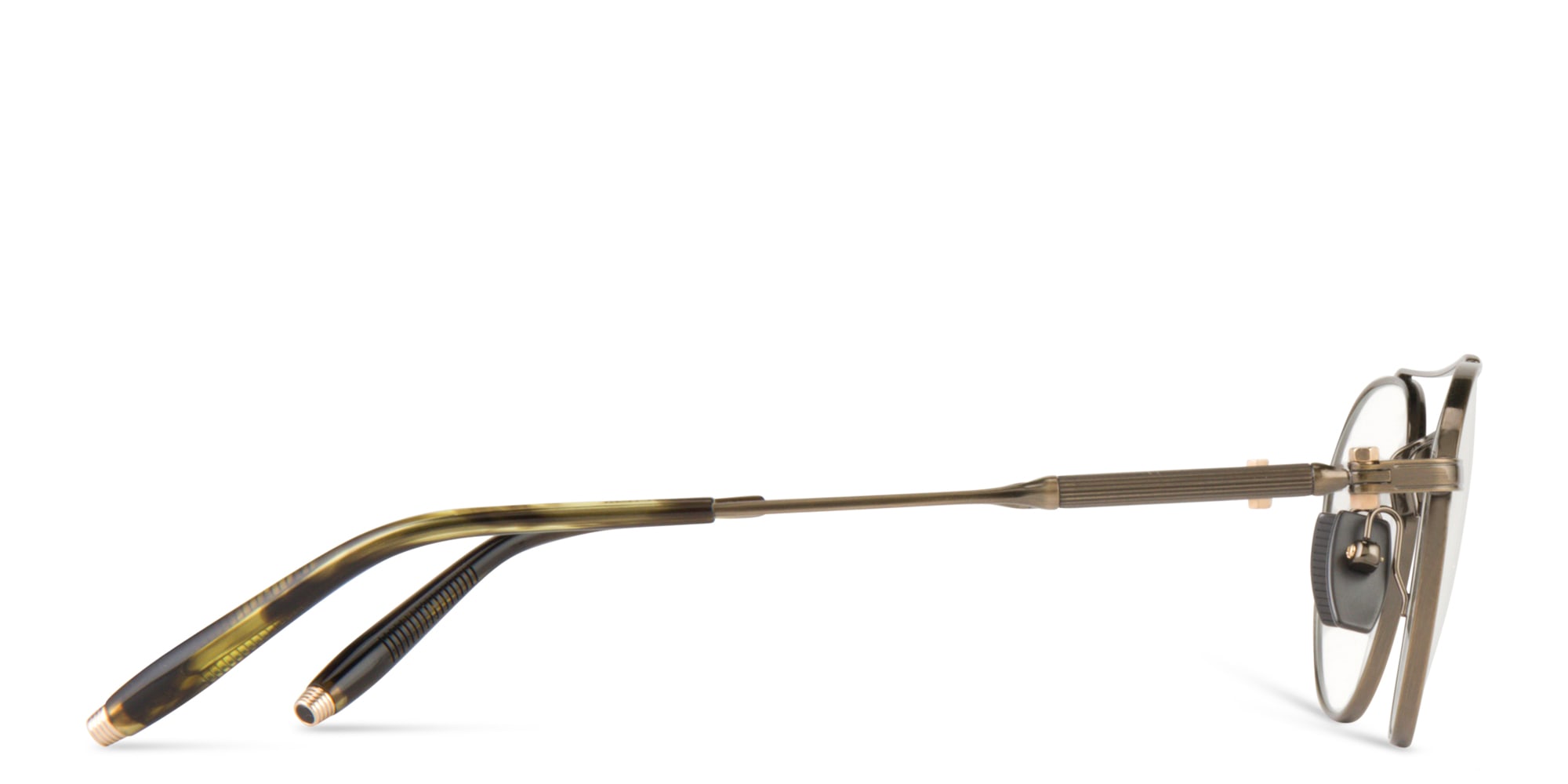 Shop AKONI Mercury Unisex Round Eyeglasses in Gold online.