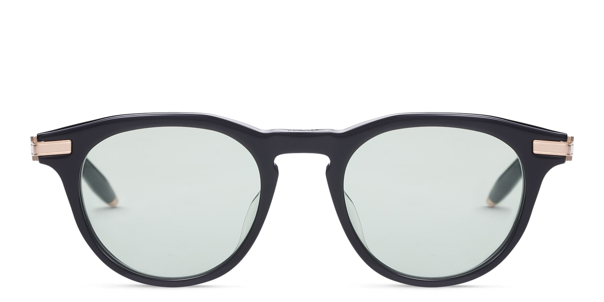 Shop AKONI Gemini Unisex Round Eyeglasses in Black online.
