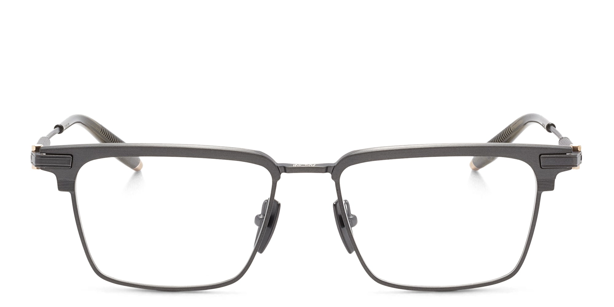 Shop AKONI Genesis Rectangle Eyeglasses in Silver online.