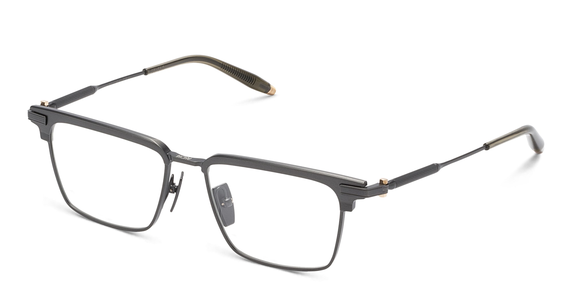 Shop AKONI Genesis Rectangle Eyeglasses in Silver online.