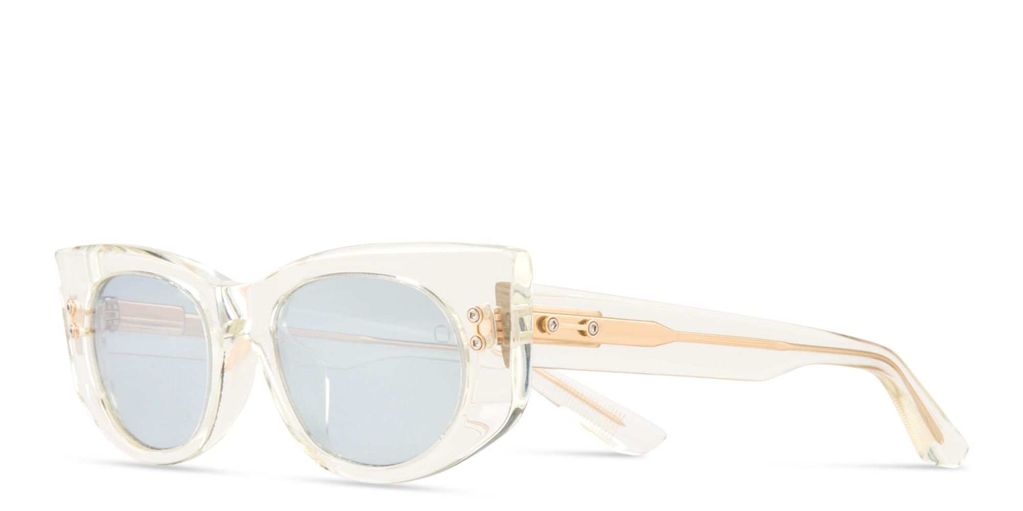Shop AKONI Aquila Cat Eye Sunglasses in Clear online.