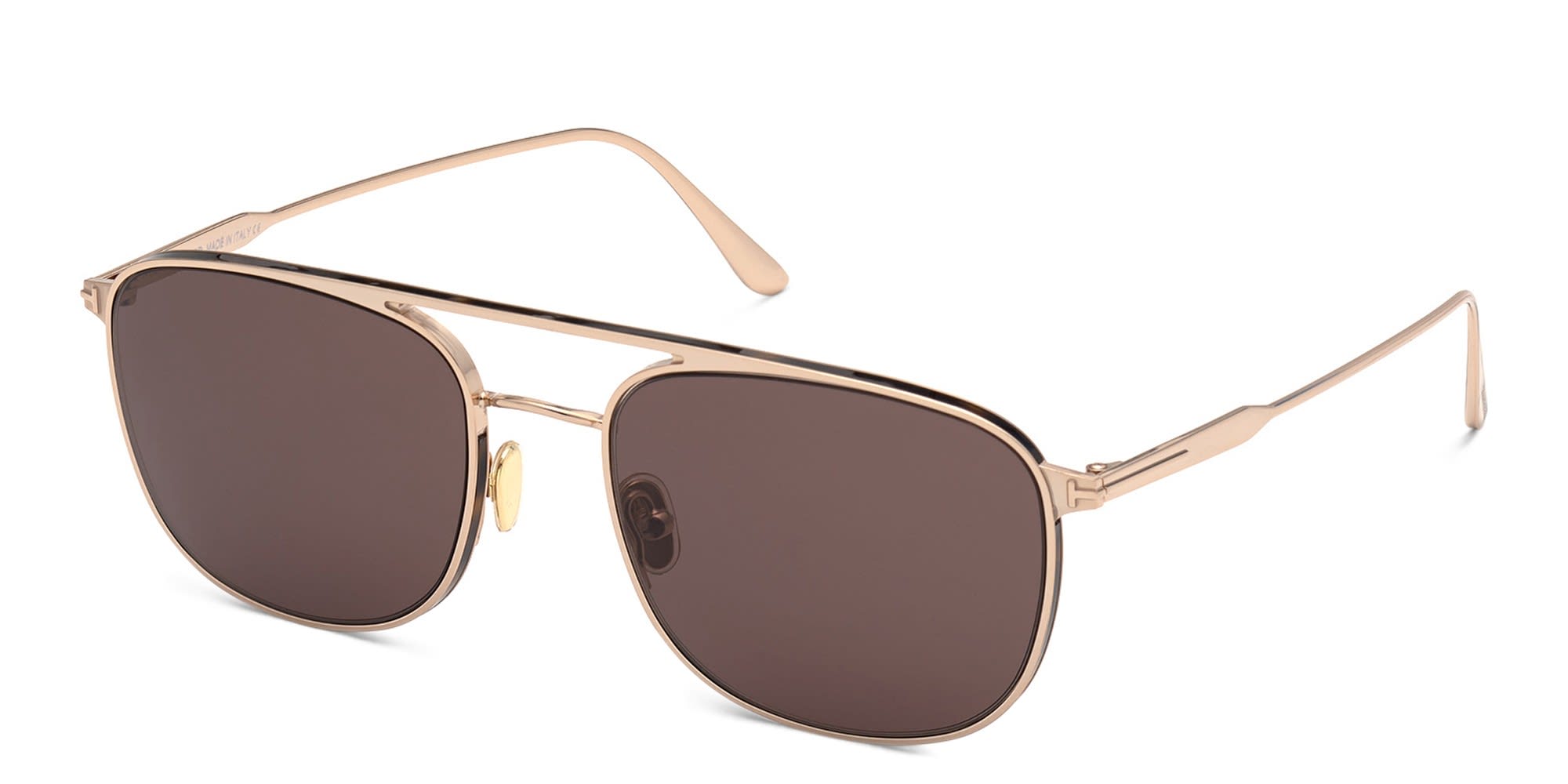 Shop TOM FORD Square Sunglasses in Shiny Rose Gold online.