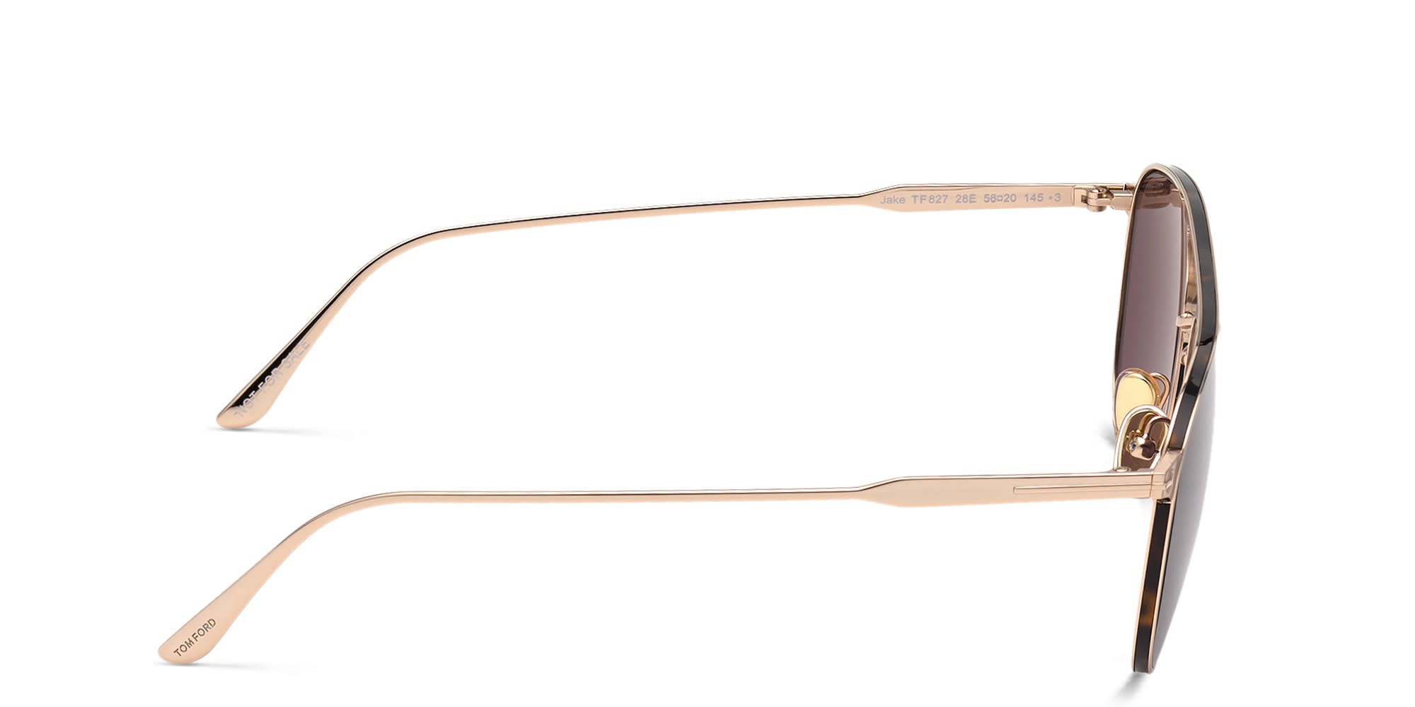 Shop TOM FORD Square Sunglasses in Shiny Rose Gold online.