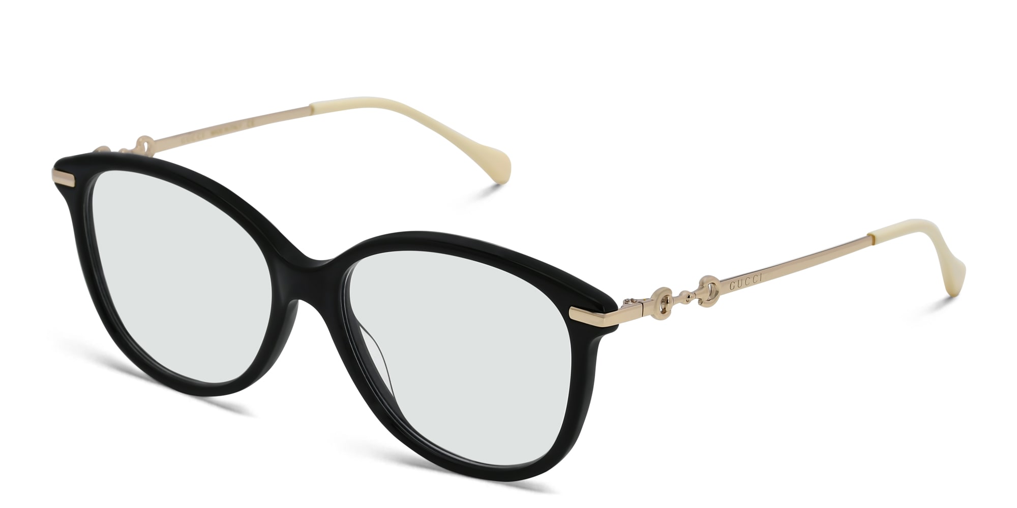 Shop GUCCI Cat Eye Eyeglasses in Gold online.