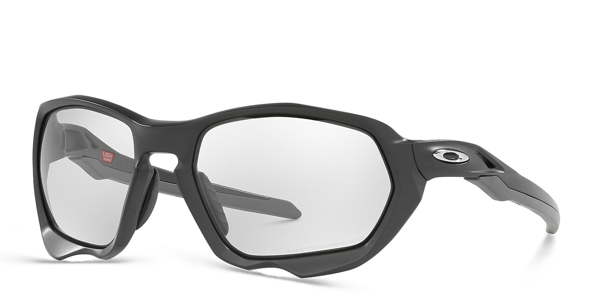 Shop Oakley Oakley Plazma Rectangle Sunglasses in Matte Carbon online.