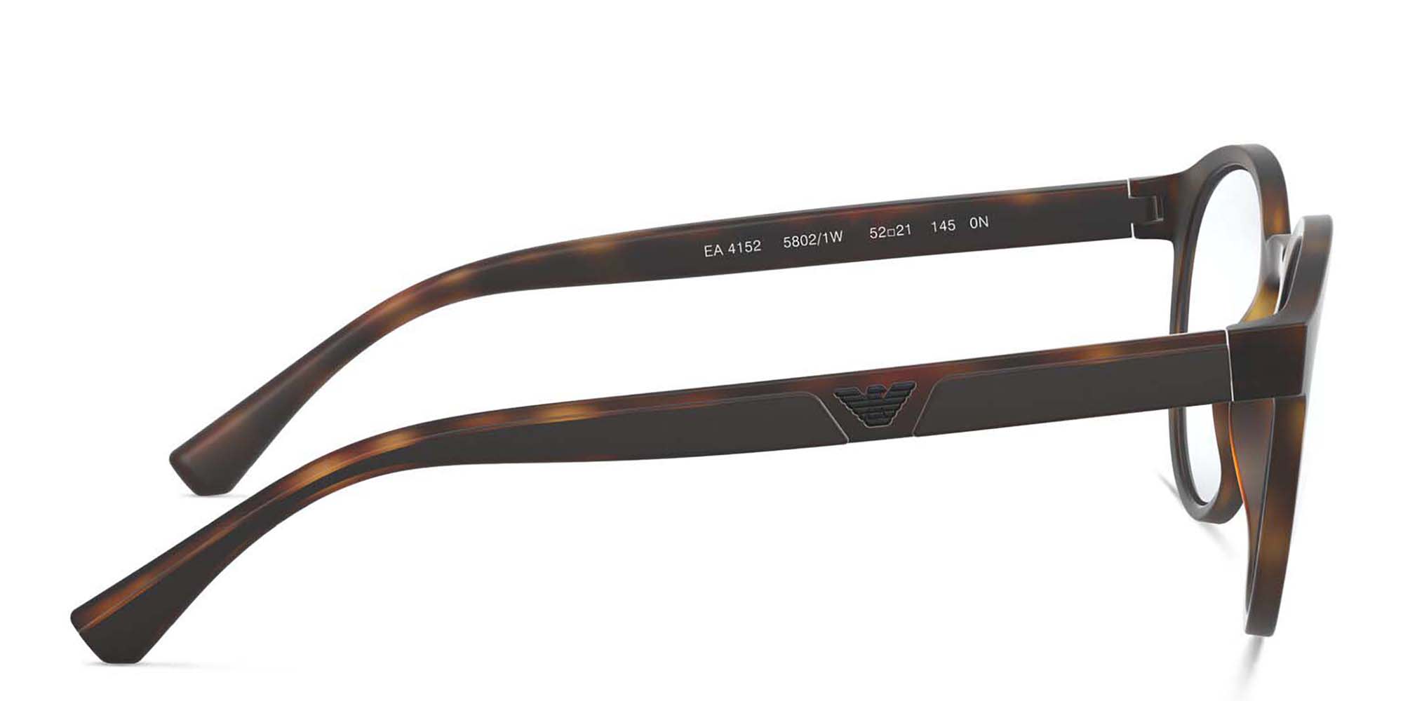 Shop Emporio Armani Round Eyeglasses in Matte Havana online.