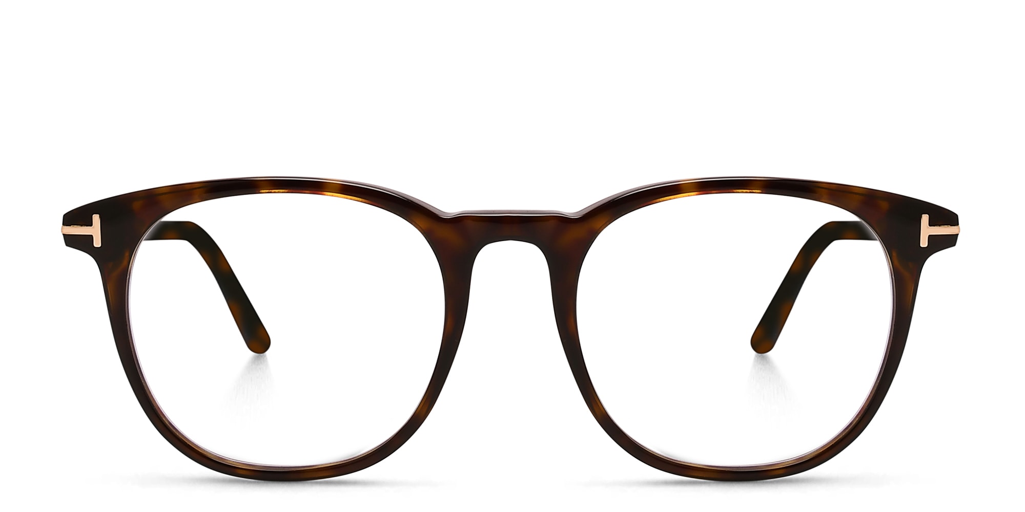 Shop TOM FORD Round Eyeglasses in Dark Havana online.