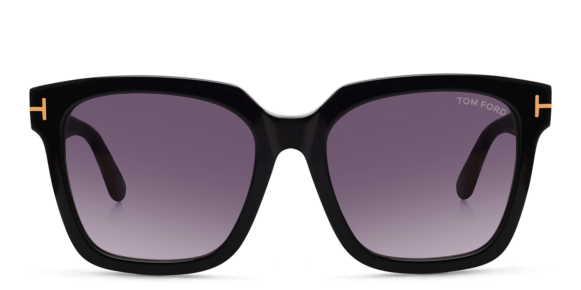 Shop TOM FORD Square Sunglasses in Shiny Black online.