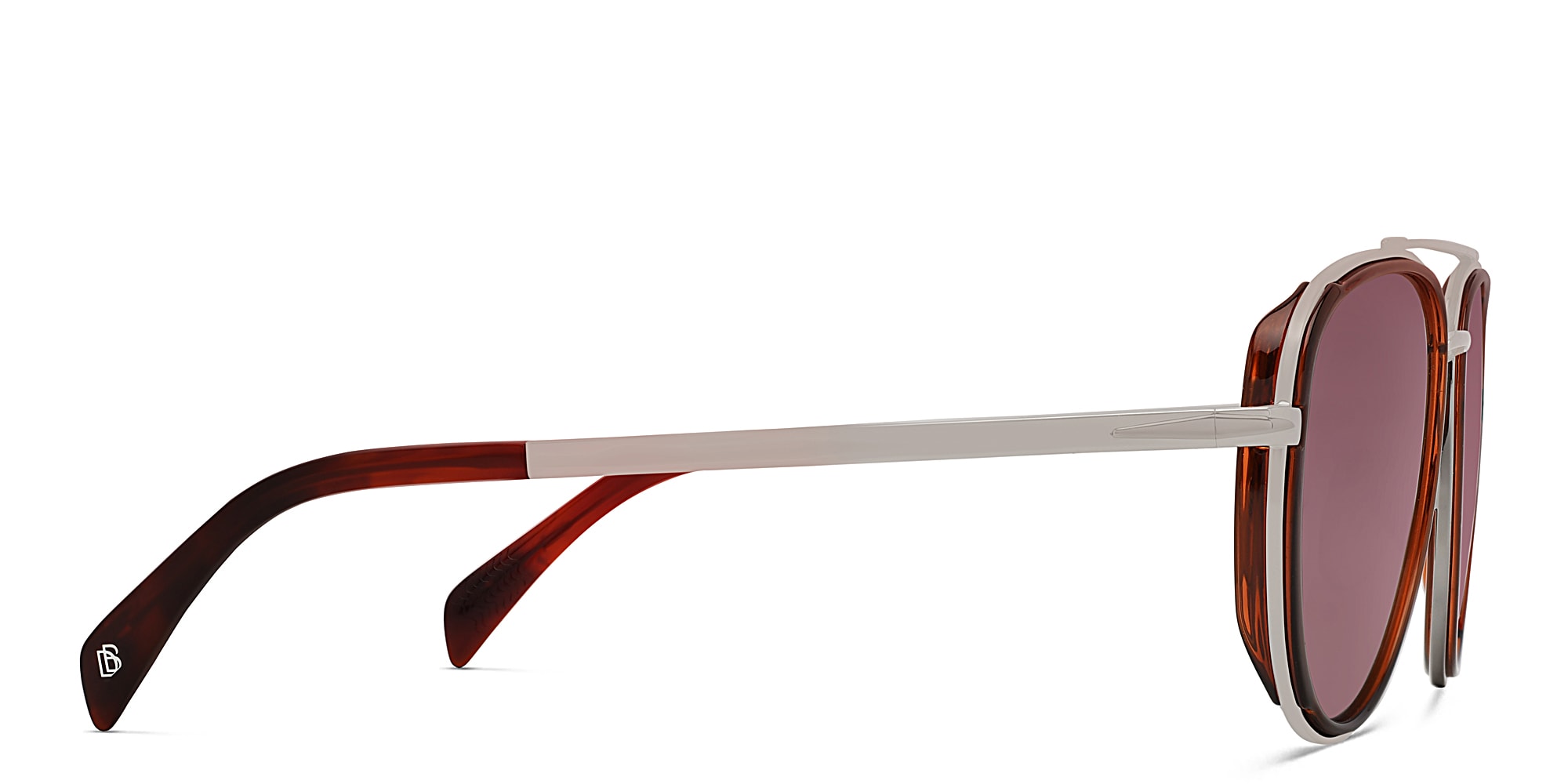 Shop DAVID BECKHAM Aviator Sunglasses in Dark Ruthenium Brown online.