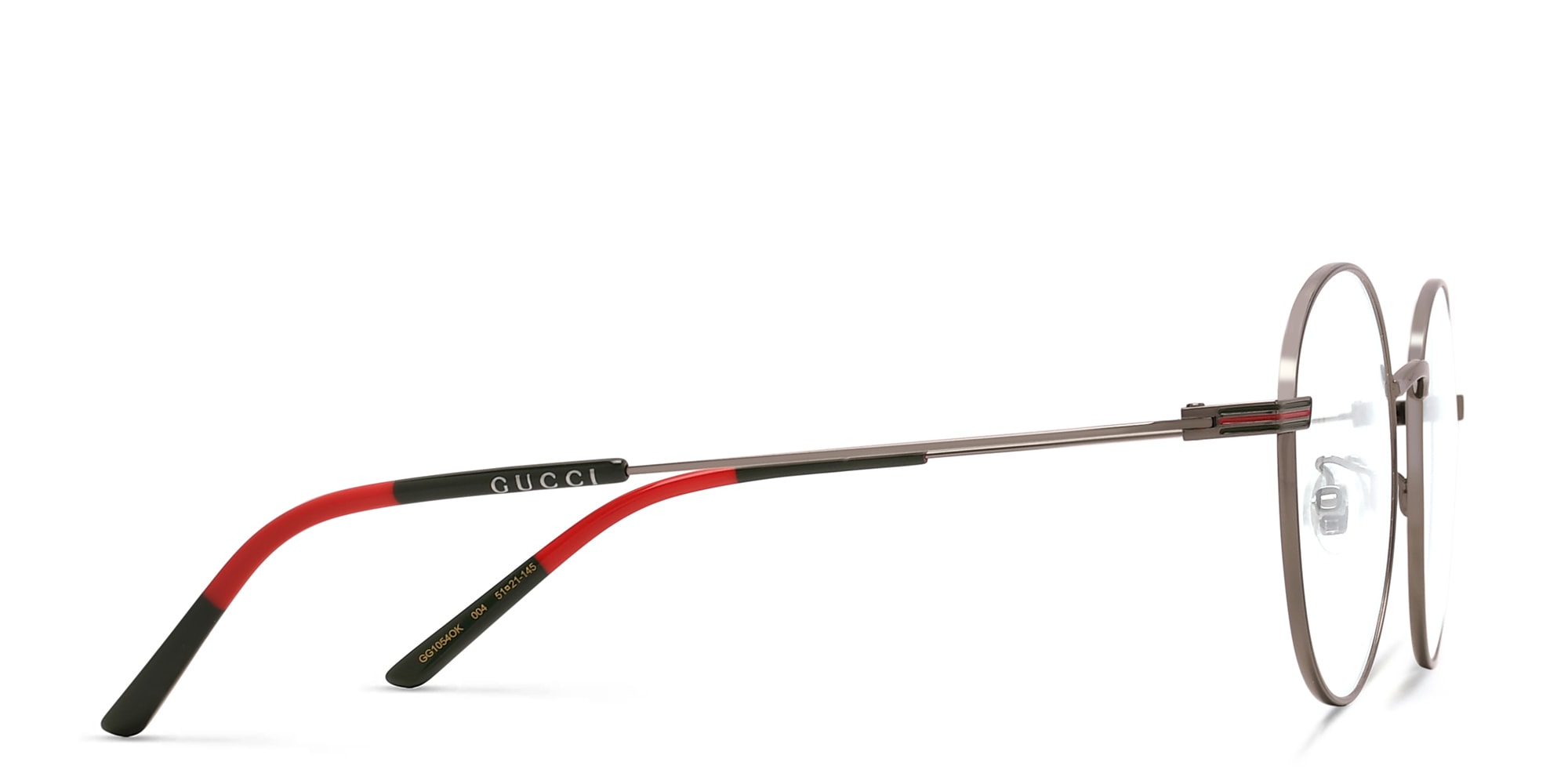 Shop GUCCI Round Eyeglasses in Silver online.