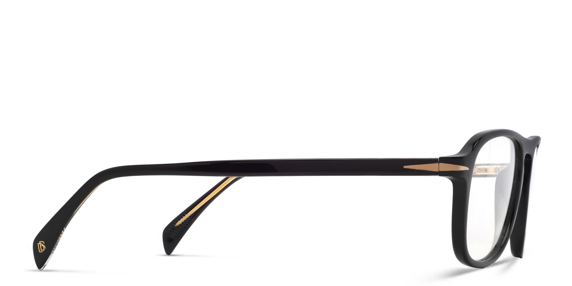 Shop DAVID BECKHAM Square Eyeglasses in Black online.