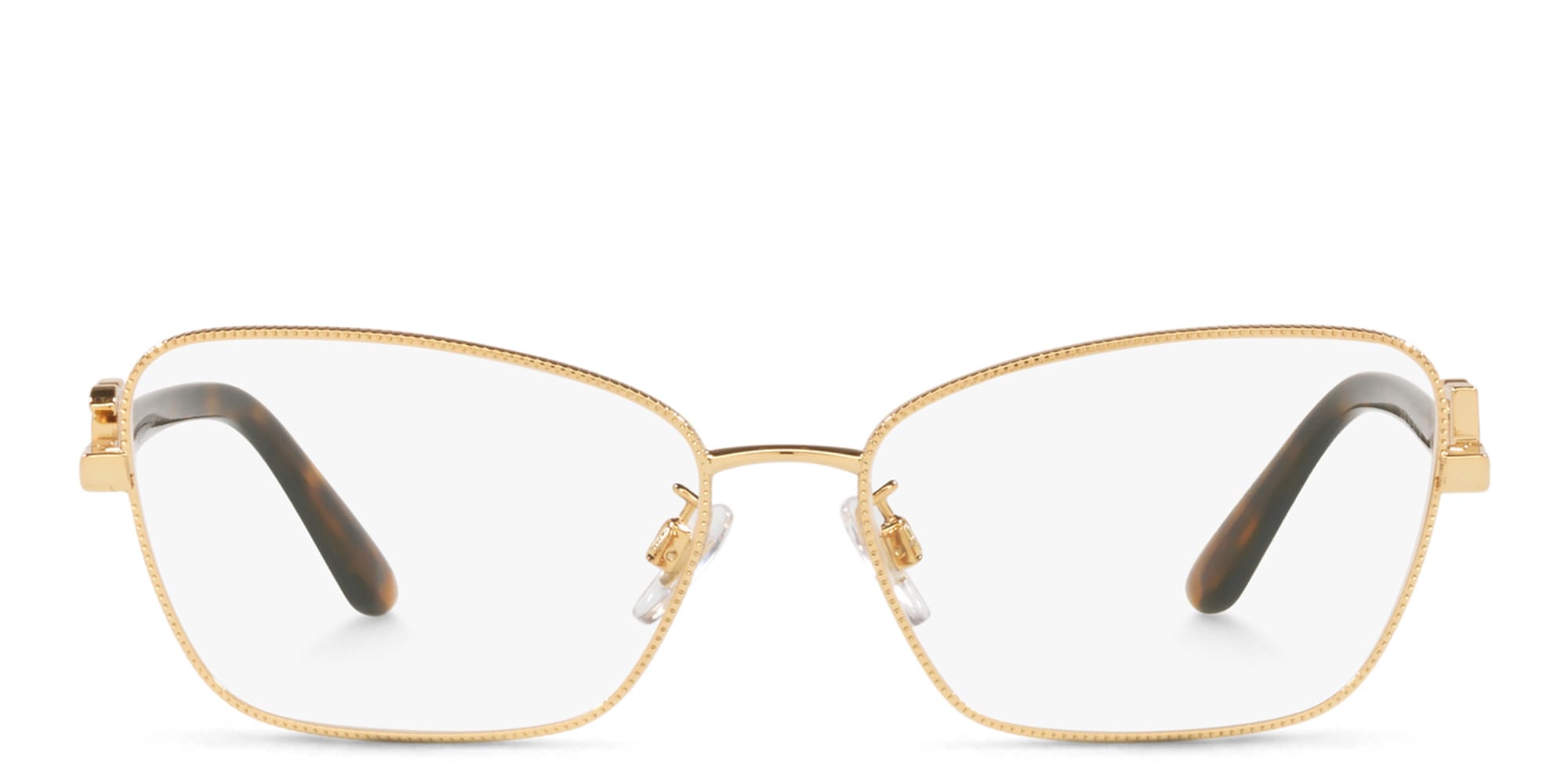 Shop Dolce & Gabbana Wide Cat-Eye Eyeglasses in Gold online.
