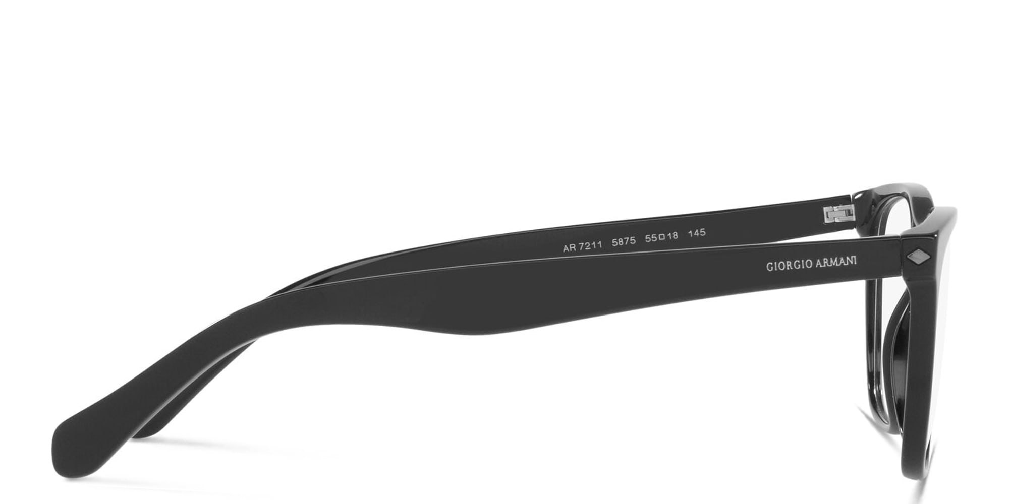 Shop GIORGIO ARMANI Wide Square Eyeglasses in Black online.