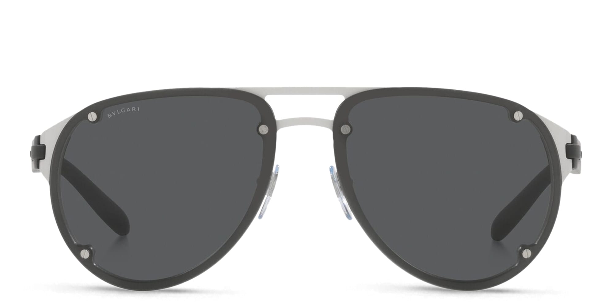 Shop BVLGARI Aviator Sunglasses in Silver online.