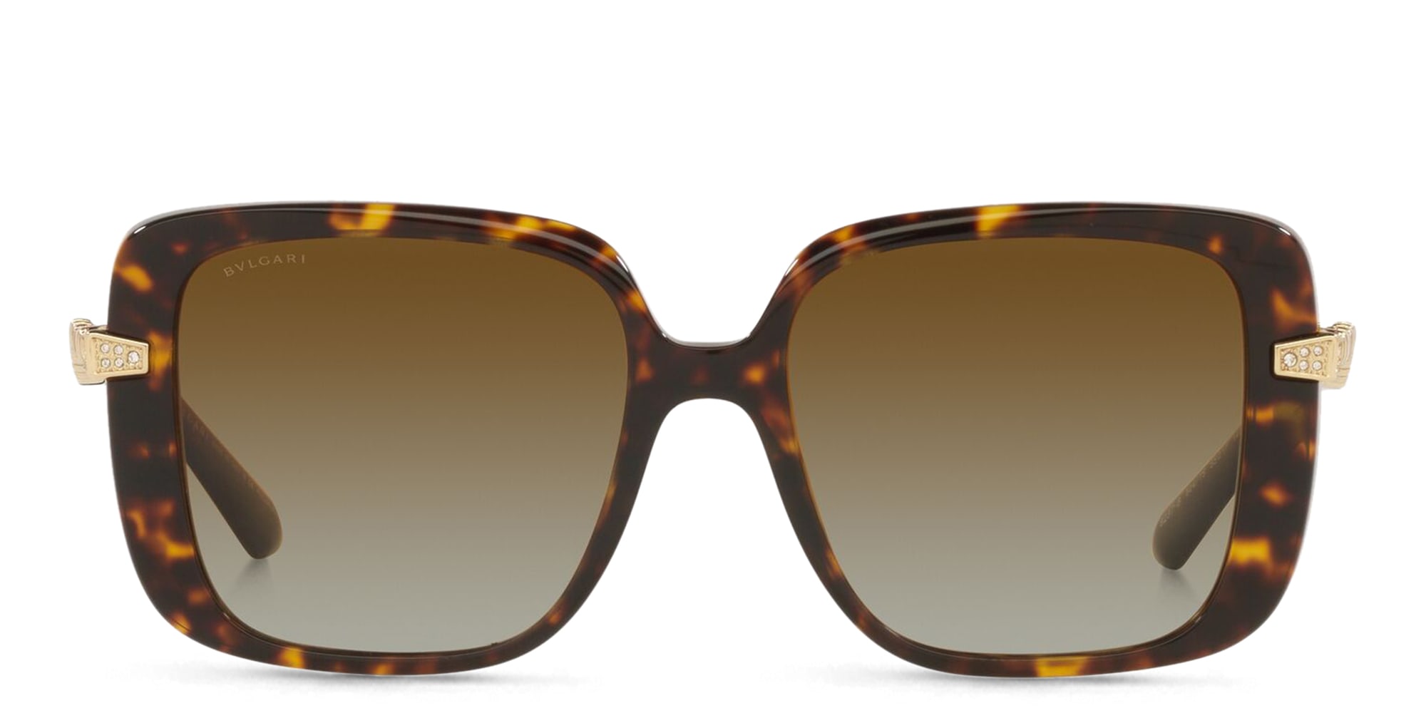 Shop BVLGARI Square Sunglasses in Havana online.