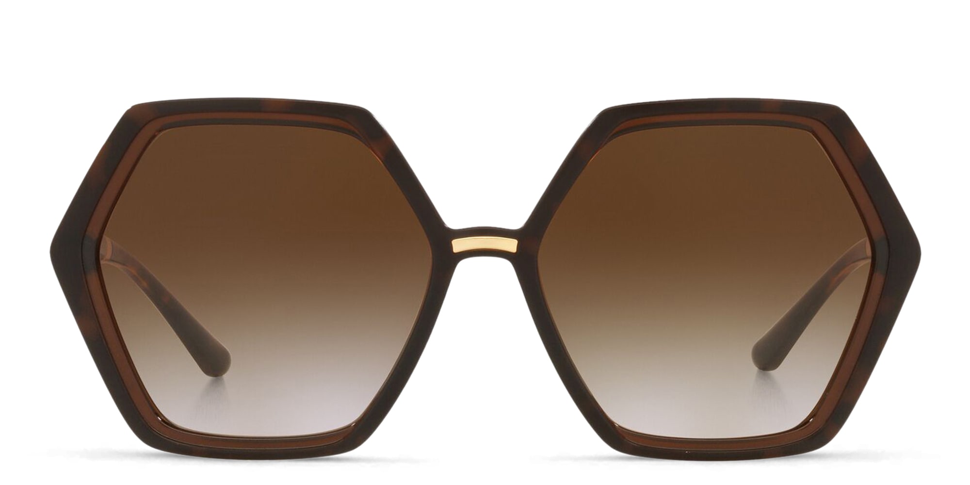 Shop Dolce & Gabbana Irregular Sunglasses in Havana online.